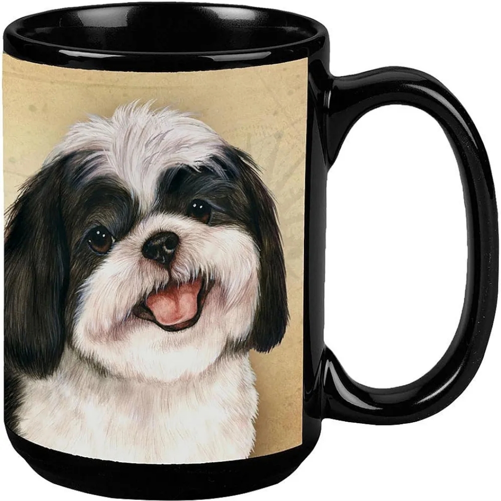 🆕SHIH TZU Faithful Friend BLACK DOG Coffee Mug Cup Coffee Tea Dog Lover Mug
